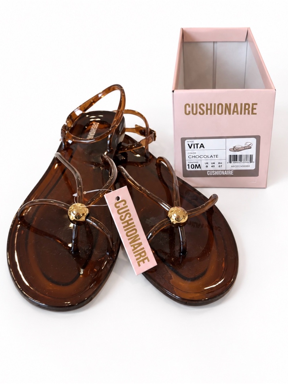 Cushionaire Vita Chocolate Jelly Sandals - Women's Brown